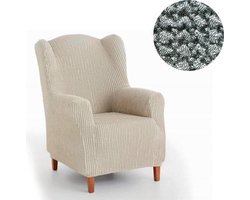 Belmarti® Oorfauteuil Milos - Breedte 70cm tot 100cm Donkergrijs - Extreme stretch stof - Fauteuilhoes van premium kwaliteit