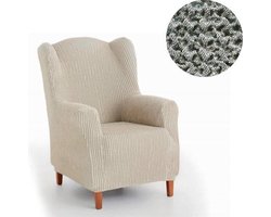 Belmarti® Oorfauteuil Milos - Breedte 70cm tot 100cm Grijs - Extreme stretch stof - Fauteuilhoes van premium kwaliteit