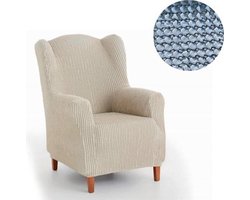Belmarti® Oorfauteuil Milos - Breedte 70cm tot 100cm Lichtblauw - Extreme stretch stof - Fauteuilhoes van premium kwaliteit