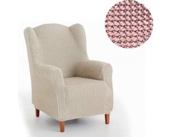 Belmarti® Oorfauteuil Milos - Breedte 70cm tot 100cm Roze - Extreme stretch stof - Fauteuilhoes van premium kwaliteit