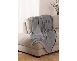 Belmarti® Plaid Kenya 180x260 Donkergrijs - Stijl, warmte en comfort in perfecte balans - Premium Belmarti kwaliteit