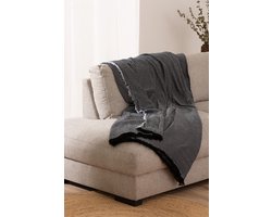 Belmarti® Plaid Kenya 230x260 Zwart - Stijl, warmte en comfort in perfecte balans - Premium Belmarti kwaliteit