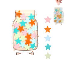 Beloningspot voor kinderen, 25 sterren beloningsbeker, beloningspot voor in de klas, kleine houten standaard, geschikt voor thuis, school