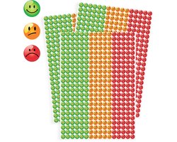 Beloningsstickers Smiley - 1104 Stickers - Groen, Oranje, Rood - Leraar Stickers - Smiley Stickers - Keuringsstickers - Stickervellen - Beloningsstickers - Toets Stickers - Emotie Stickers - Emoties Kind - Planner Stickers - Emotionele Gezondheid