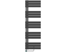 BELRAD Badkamer radiator elektrisch 1600x500mm - Mat zwart - Linksaansluiting/Combi - 755W