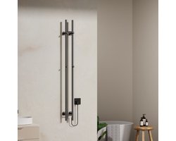 BELRAD Badkamer radiator staafmodel elektrisch 1500x168x127 mm - Gunmetal - Dubbel - 120W