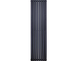 Belrad Designradiator Ovaal Dubbel 1800x472mm 16 Tubes 1640 Watt Mat Zwart