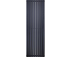 Belrad Designradiator Ovaal Dubbel 1800x590mm 20 Tubes 2050 Watt Mat Zwart