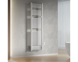 BELRAD elektrische handdoekradiator met blower – Smart WiFi – digitale thermostaat – 2000W – 1840x540 mm – glanzend wit