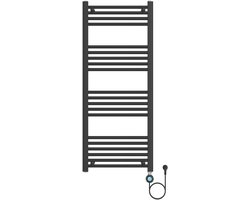 Belrad Handdoekradiator Elektrisch - 1200x500 mm - Mat Zwart - 700W - 27 Buizen