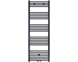 Belrad Handdoekradiator Middenaansluiting 1600x600mm 828 Watt Geborsteld Mat Zwart