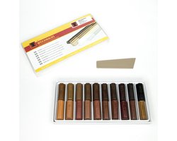 Beltraco - Set meubel-reparatiewas - donkere houtkleuren serie 73b - incl. spatel
