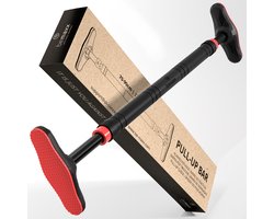 bemaxx Optrekstang zonder boren - Deurkozijnen Rekstang + Workoutgids | Professionele Pull-Up Stang Bar met Softgrip, Bevestiging Binnenshuis, Softe Handgrepen, Om Thuis in de Deur te Hangen, Geen Schroeven