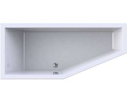 Ben Bobo inbouw douchebad met ligzijde en hoek links 170x75cm glans wit acryl