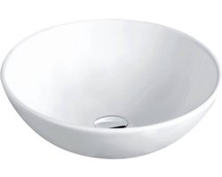 Ben Elina Ronde Waskom - Ø 40 cm - Keramiek - Wit - Wastafel - Opbouw
