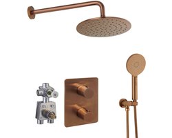 Ben Lavion 250 inbouw regendoucheset met 4 straalsoorten Ø25cm geborsteld koper pvd