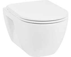 Ben Puro Hangtoilet - Xtra Glaze+ Free Flush Inclusief Zitting - Wit - WC Pot - Toiletpot - Hangend Toilet
