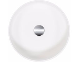 Ben Sista Ronde Waskom - Ø 37x13 cm - Mineraalmarmer - Wit - Wastafel - Opbouw