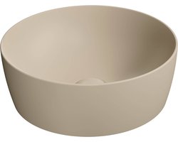 Ben Stilo Ronde Waskom - Ø 40x14 cm - Keramiek - Beige - Wastafel - Opbouw