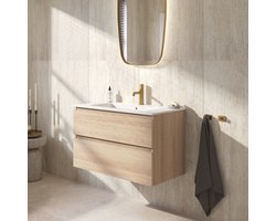 Ben Tendenza voorgemonteerd badmeubel incl. glans witte keramische wastafel 82,7x46x61,5cm urban oak