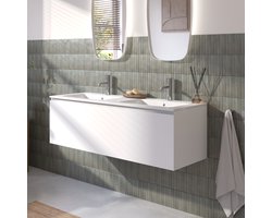 Ben Tendenza voorgemonteerd badmeubel incl. keramische wastafel glans 122,7x46cm glans wit