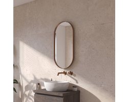 Ben Vita ovale spiegel 40x80 cm Geborsteld koper