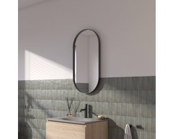Ben Vita ovale spiegel 40x80 cm Mat Zwart