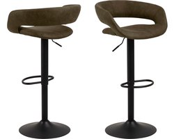 Bendt Barkruk 'Pia' (zithoogte 59-80cm), kleur Olive Green