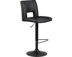 Bendt Barkruk 'Rut' (zithoogte 62-83cm), PU-leder, kleur Zwart