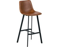 Bendt Barkruk 'Xanthe' PU, kleur Cognac (zithoogte 76.5cm)