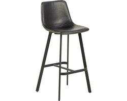 Bendt Barkruk 'Xanthe' PU, kleur Zwart (zithoogte 76.5cm)