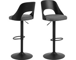 Bendt Draaibare Barkruk 'Vila' kleur Donkergrijs (zithoogte 62-84cm)