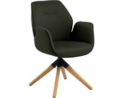 Bendt Eetkamerstoel 'Chandler' kleur Donkergrijs/Eiken