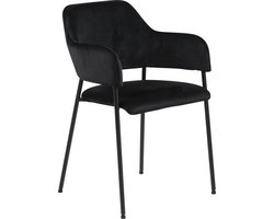 Bendt Eetkamerstoel 'Myla' Velvet, kleur Zwart