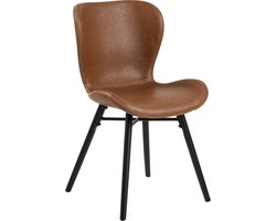 Bendt Eetkamerstoel 'Olle' PU, kleur Cognac