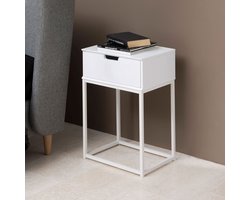 Bendt Nachtkastje 'Nathan' met 1 lade, kleur Wit