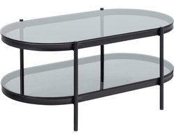 Bendt Ovale Glazen Salontafel 'Paw' 95 x 50cm, kleur Zwart