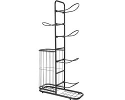 Benelux Select Ballenrek – Balhouder – Ballen Opberger – 5-Laags – Ijzer – Vrijstaand – Verstelbare Voetjes - 58 x 23,5 x 116 cm