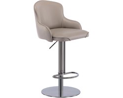 Benelux Select Barkruk Met Rugleuning – Bar Kruk – Barkruk – Nappaleer – 360° Draaibaar – Zithoogte Tot 83cm - 52.5 x 52.5 x 116cm