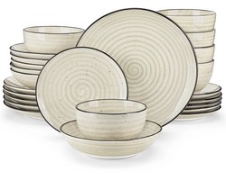 Benelux Select Serviessets – Servies set – Dinner set – 24-delig – Handgeschilderd – Keramiek – 6-persoons - Vaatwasbestendig
