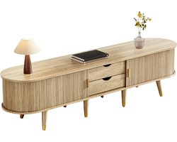 Benelux Select Tv Meubel – Tv Meubel Hout – Tv Meubels – Rotan – Tot 60kg Draagkracht 2 lades – Stijlvol - 175 x 38 x 45
