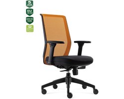 BENS 837-Ergo-4 - Oranje Ergonomische Bureaustoel - Bureaustoel voor volwassenen - Kantoorstoel - Ergo Mechaniek - GREENGUARD GOLD - NEN-EN1335 & ARBO normen