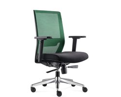 BENS 850-Ergo-3 Groen - Ergonomische Bureaustoel - Gepolijst aluminium voetenkruis - GREENGUARD GOLD - Voldoet aan NEN-EN1335 & ARBO normen