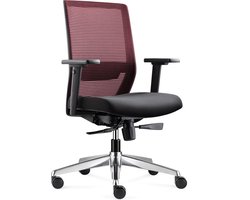 BENS 850-Ergo-3 Rood - Ergonomische Bureaustoel - Gepolijst aluminium voetenkruis - GREENGUARD GOLD - Voldoet aan NEN-EN1335 & ARBO normen