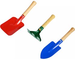 Benson 3-delige tuingereedschap set voor kinderen - kleurrijk en veilig - hout en metaal