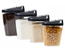 Benson 4-delige voorraadpotten - BPA-vrij - luchtdicht - verschillende maten - doorzichtig ontwerp