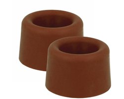 Benson Deurbuffers / deurstoppers rubbers - 2x - bruin - 23 x 23 mm - met schroefbevestiging
