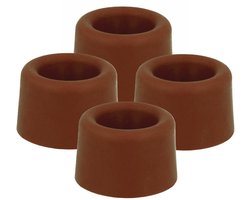 Benson Deurbuffers / deurstoppers rubbers - 4x - bruin - 30 x 25 mm - met schroefbevestiging