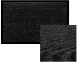 Benson deurmat - 60 x 90 cm - zwart/grijs - antislip - woonaccessoires