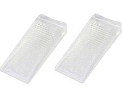 Benson Deurwig - 2x - flexibel rubber - 21 mm - stopper - transparant - deurstop
